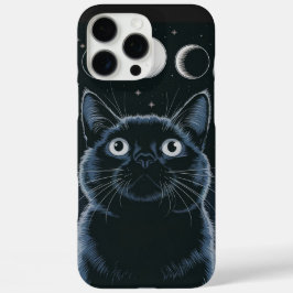 Funda iPhone 16 Pro Max Gato negro gótico, regalo gótico, gato negro de la