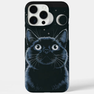 Funda iPhone 16 Pro Max Gato negro gótico, regalo gótico, gato negro de la