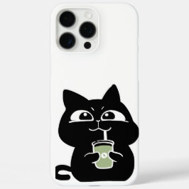 Funda iPhone 16 Pro Max Gato Negro Regordete Adorable