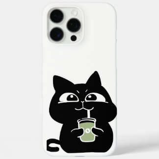 Funda iPhone 16 Pro Max Gato Negro Regordete Adorable