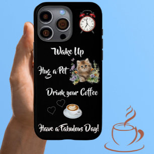 Funda iPhone 16 Pro Max Gato único divertido y amante del café