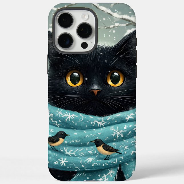 Funda iPhone 16 Pro Max Gato Winter Wonderland (Reverso)