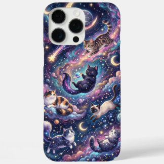 Funda iPhone 16 Pro Max Gatos Cósmicos Entre las Estrellas