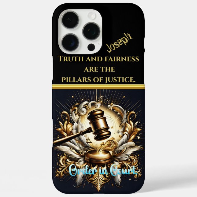 Funda iPhone 16 Pro Max Gavel en la Autoridad de Comandos Base (Reverso )