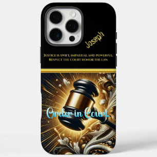Funda iPhone 16 Pro Max Gavel majestuoso de justicia en grandeza