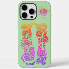 Funda iPhone 16 Pro Max Gecko sitzt auf Mandala Blumen