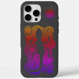 Funda iPhone 16 Pro Max Gecko sitzt auf Mandala Blumen