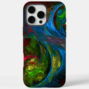 Funda iPhone 16 Pro Max Génesis Arte abstracto azul
