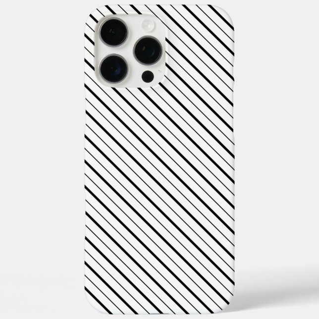 Funda iPhone 16 Pro Max Geometría de línea negra simple (Reverso )