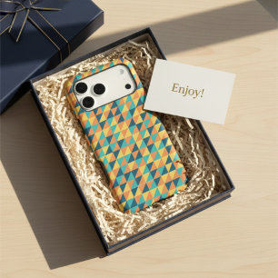 Funda iPhone 16 Pro Max Geométrico Retro Moderno de Medidados de Siglo Azu