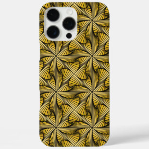 Funda iPhone 16 Pro Max Giro de espiral 3D geométrico gráfico amarillo
