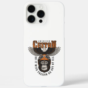 Funda iPhone 16 Pro Max Gorila Americano Águila Motociclista Vintage