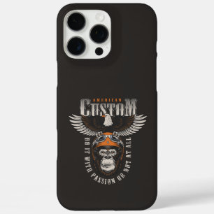 Funda iPhone 16 Pro Max Gorila Americano Águila Motociclista Vintage