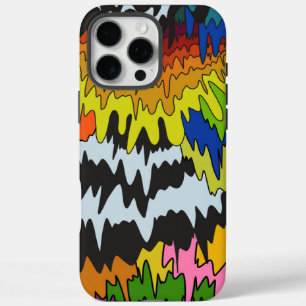 Funda iPhone 16 Pro Max Gota de Líquido Colorido Abstracto Franja Ondulada