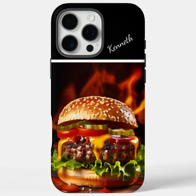 Funda iPhone 16 Pro Max Gourmet Steaming Cheeseburger (Reverso)