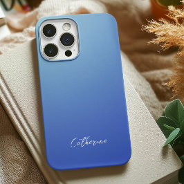 Funda iPhone 16 Pro Max Gradiente azul Tipo de guión mínimo moderno