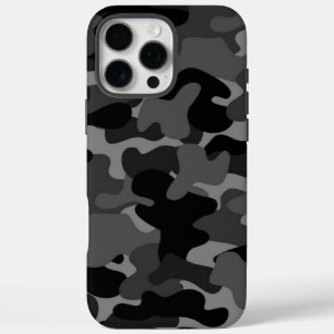 Funda iPhone 16 Pro Max Gris Negro Camuflaje