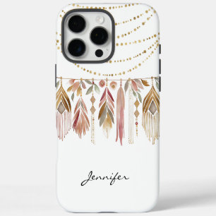 Funda iPhone 16 Pro Max Groovy Boho Indian Feather iPhone