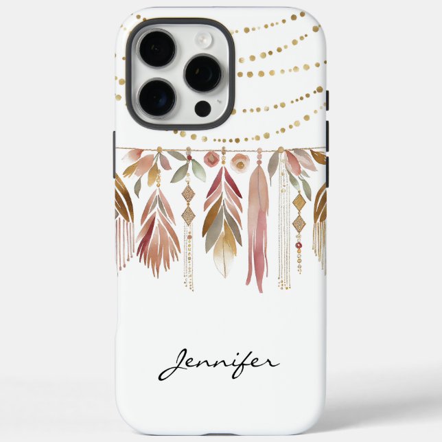 Funda iPhone 16 Pro Max Groovy Boho Indian Feather iPhone (Reverso)