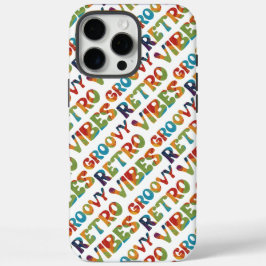 Funda iPhone 16 Pro Max Groovy Retro Vibes coloridas hippie inspirado en l