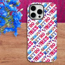Funda iPhone 16 Pro Max Groovy Retro Vibes coloridas hippie inspirado en l