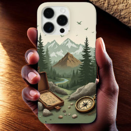 Funda iPhone 16 Pro Max Guardia de aventuras: Compass & Mountain Series