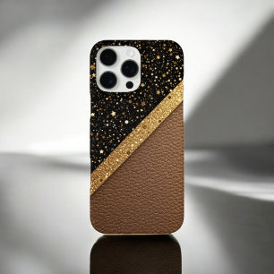 Funda iPhone 16 Pro Max Guardia Purpurina de lujo (Purpurina-cuero)
