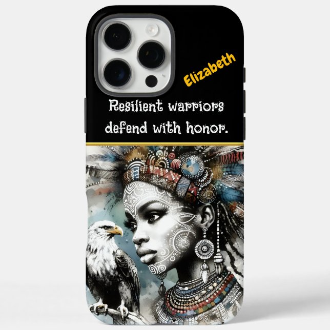 Funda iPhone 16 Pro Max Guerrero afeitado con águila regal (Reverso)