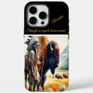 Funda iPhone 16 Pro Max Guerrero con bisonte.