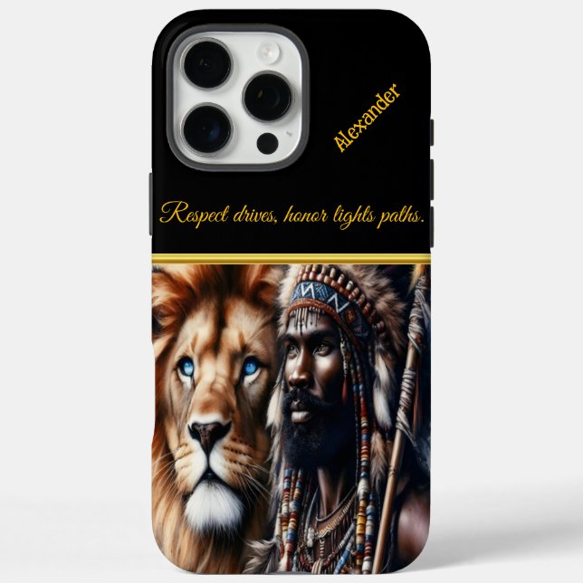 Funda iPhone 16 Pro Max Guerrero de buen corazón, (Reverso)