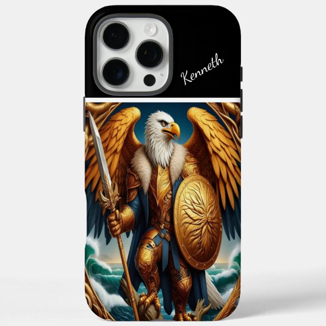 Funda iPhone 16 Pro Max Guerrero del águila dorada (Reverso)