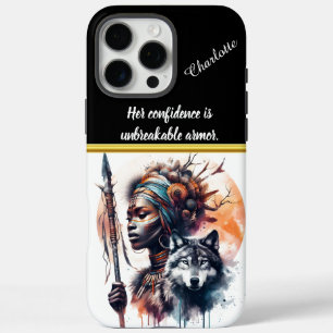 Funda iPhone 16 Pro Max Guerrero feroz con arte de lobo