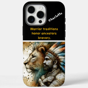 Funda iPhone 16 Pro Max Guerrero se mantiene orgulloso con un león