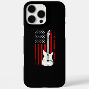 Funda iPhone 16 Pro Max Guitarra Americana Reproductor de Música Bandera d