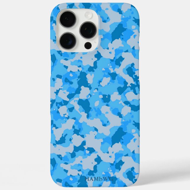 Funda iPhone 16 Pro Max HAMbWG I pad - Camuflaje azul (Reverso )
