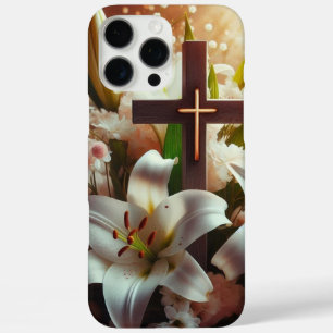 Funda iPhone 16 Pro Max Hermosa cruz de lirio de Pascua