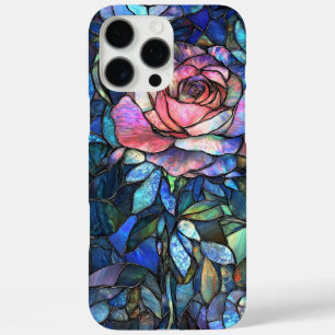 Funda iPhone 16 Pro Max Hermoso diseño de vidrio con manchas Faux Rosa