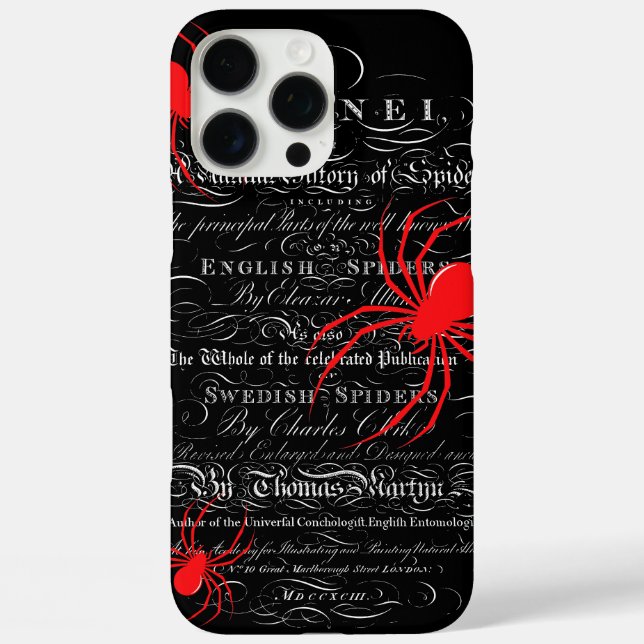 Funda iPhone 16 Pro Max Historia natural Título Página Spiders Calligraphy (Reverso )