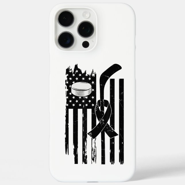 Funda iPhone 16 Pro Max Hockey Cinta rosada Sensibilización sobre el Cánce (Reverso )