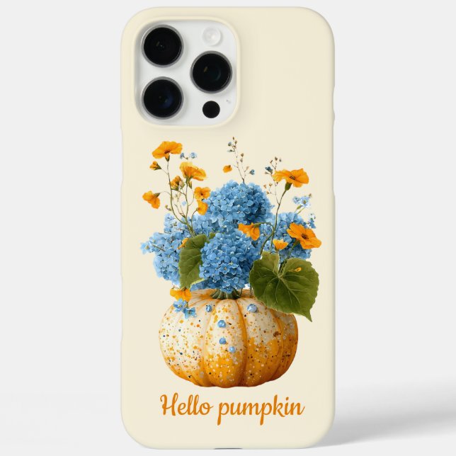 Funda iPhone 16 Pro Max Hola Acuerdo de Halloween con Calabaza Floral (Reverso )