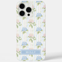 Hortensia Azul Aquarela Personalizada con Rayas