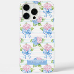 Funda iPhone 16 Pro Max Hortensias azules y rosadas 