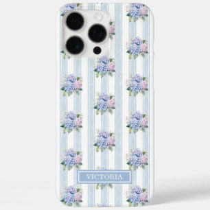 Funda iPhone 16 Pro Max Hortensias Azules y Rosas Monogramadas