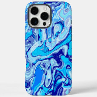 Funda iPhone 16 Pro Max Icy Deep Sea Blue Colorful Abstract Marble Liquid