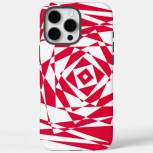 Funda iPhone 16 Pro Max Ilusión óptica roja y blanca – Geométrico 3D en ne