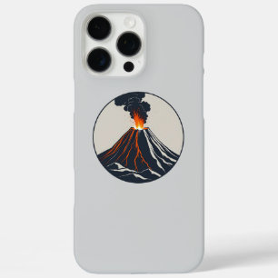 Funda iPhone 16 Pro Max Ilustracion de arte moderno del volcán en erupción