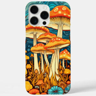 Funda iPhone 16 Pro Max Ilustracion Forestal Artístico Retro Mushroom