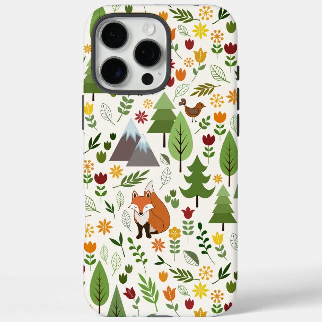 Funda iPhone 16 Pro Max Ilustraciones de estilo escandinavo sobre el patró (Reverso)