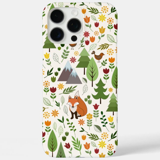 Funda iPhone 16 Pro Max Ilustraciones de estilo escandinavo sobre el patró (Reverso )