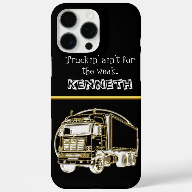 Funda iPhone 16 Pro Max Imagen de Luxury Gold Semi-Truck (Reverso )